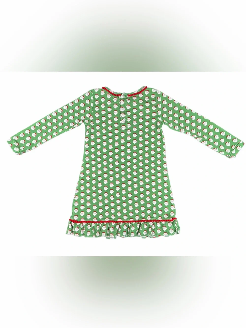 LILA and HAYES Carlin Dress in Green Santa Print - 5